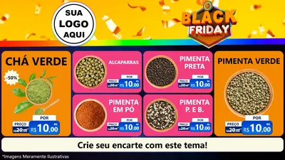 Modelo de TV para TV Horizontal com o tema Black Friday para Produtos Naturais
