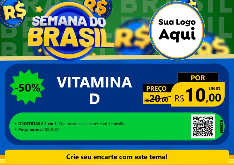 Modelo de Cartaz para Cartaz A4 Horizontal com o tema Semana Do Brasil para Farmácia