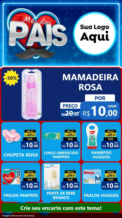 Modelo de Rede Social para Stories com o tema Mês Dos Pais para Bebês