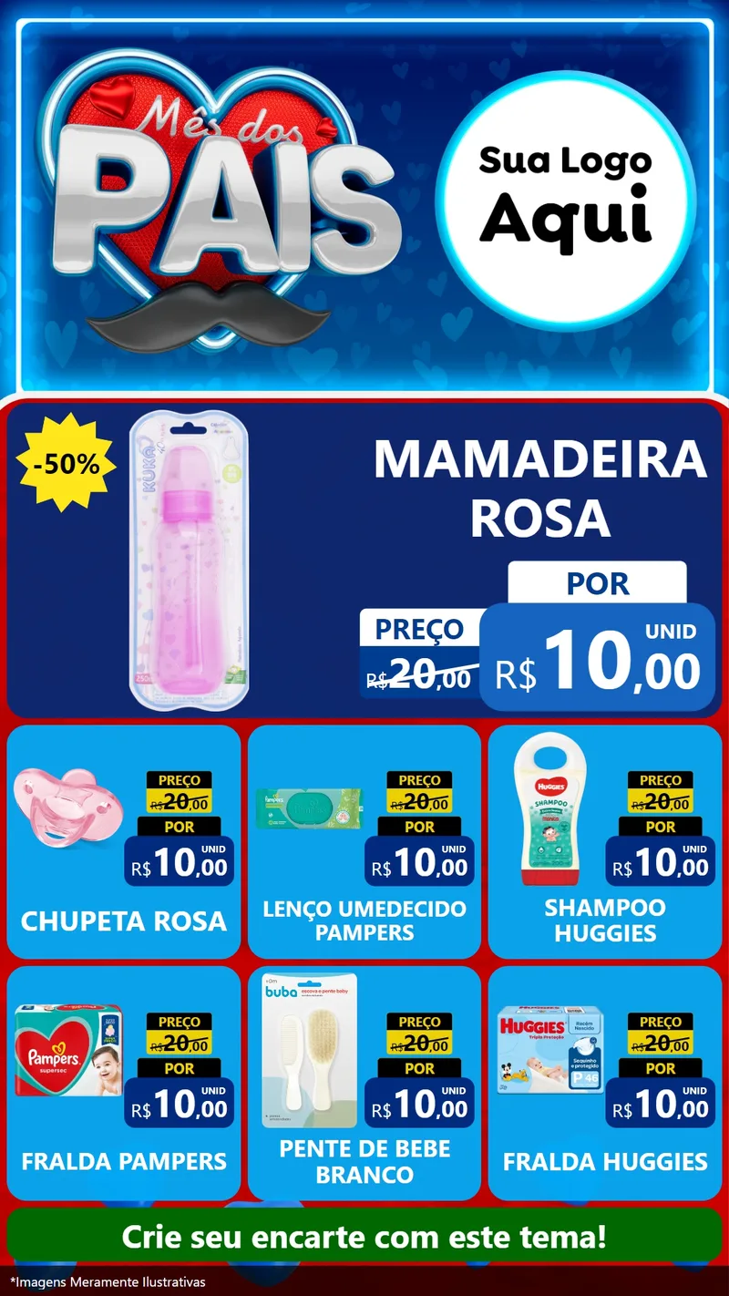 Modelo de Rede Social para Stories com o tema Mês Dos Pais para Bebês