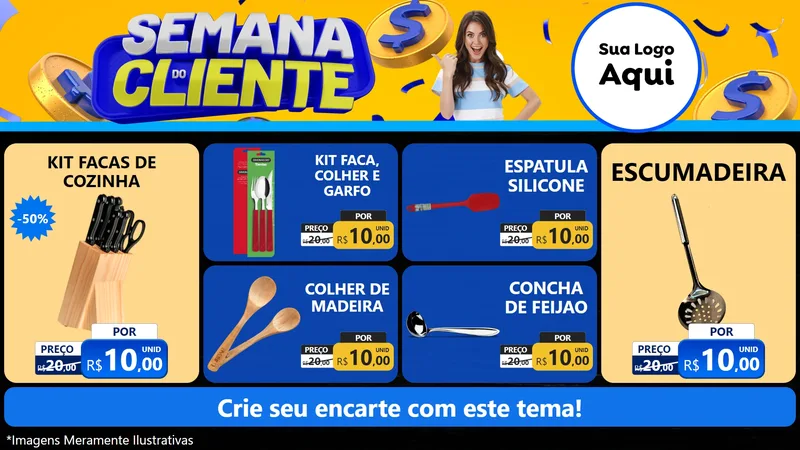 Modelo de TV para TV Horizontal com o tema Semana do Cliente para Utilidades Domésticas