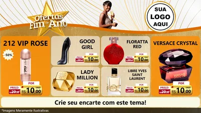 Modelo de TV para TV Horizontal com o tema Ofertas Fim de Ano para Perfumes