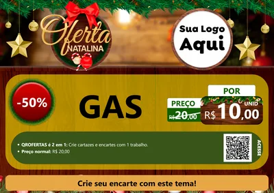 Modelo de Cartaz para Cartaz A4 Horizontal com o tema Ofertas Natalina para Água e gás