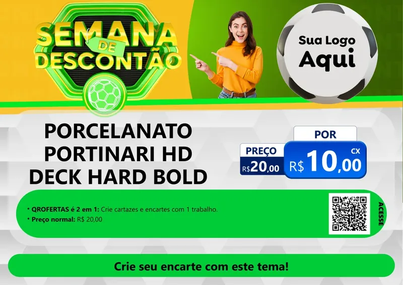 Modelo de Cartaz para Cartaz A4 Horizontal com o tema Semana de Descontão - Copa para Pisos e revestimentos