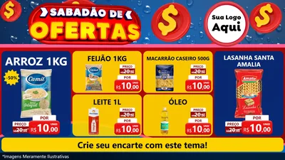 Modelo de TV para TV Horizontal com o tema Sabadão de Ofertas para Supermercado