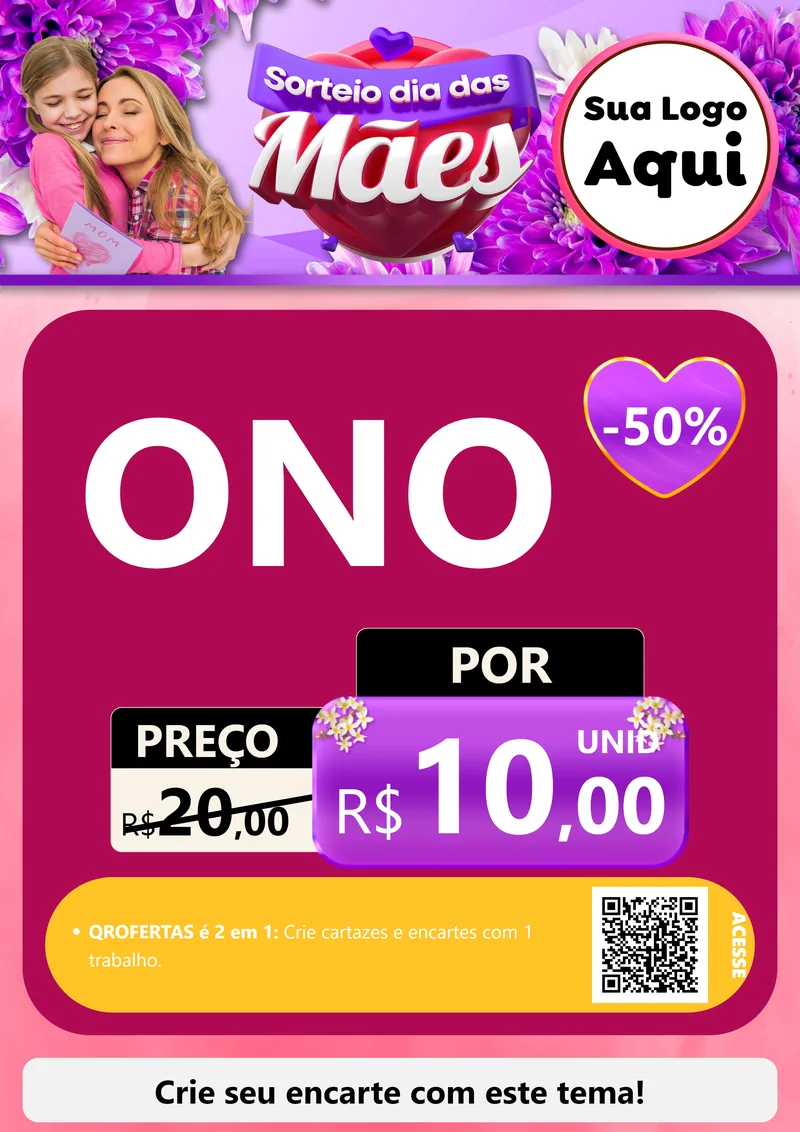 Modelo de Cartaz para Cartaz A4 Vertical com o tema Sorteio Dia das Mães para Óticas