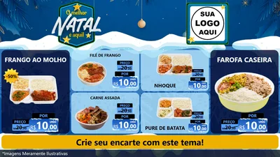 Modelo de TV para TV Horizontal com o tema O Melhor Natal É Aqui! para Restaurante