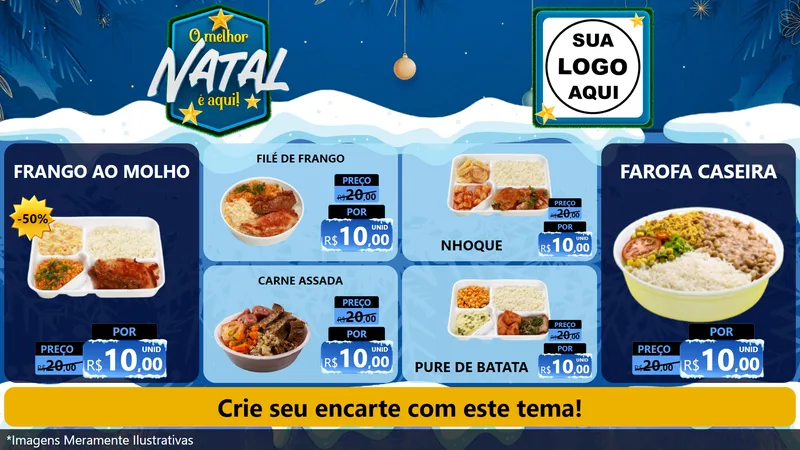 Modelo de TV para TV Horizontal com o tema O Melhor Natal É Aqui! para Restaurante