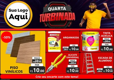 Modelo de Encarte para Encarte A4 Horizontal com o tema Quarta Turbinada para Material para Construção
