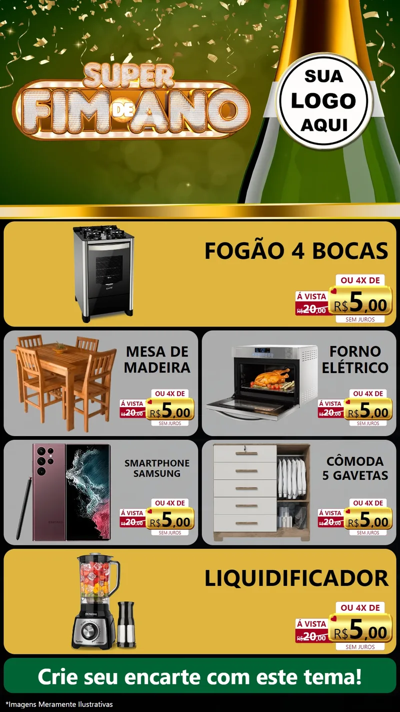 Modelo de TV para TV Vertical com o tema Super Fim de Ano para Móveis e Eletro