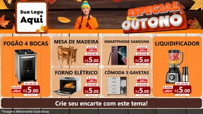 Modelo de TV para TV Horizontal com o tema Especial Outono para Móveis e Eletro
