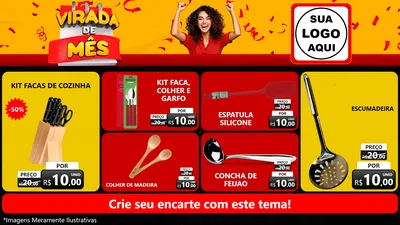 Modelo de TV para TV Horizontal com o tema Virada de Mês para Utilidades Domésticas