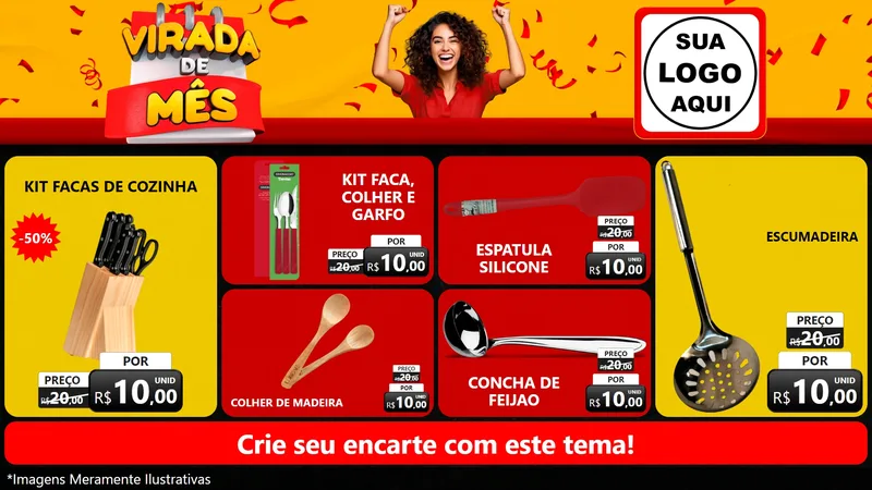 Modelo de TV para TV Horizontal com o tema Virada de Mês para Utilidades Domésticas