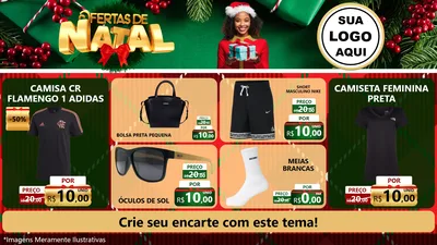 Modelo de TV para TV Horizontal com o tema Ofertas de Natal para Roupas e acessórios
