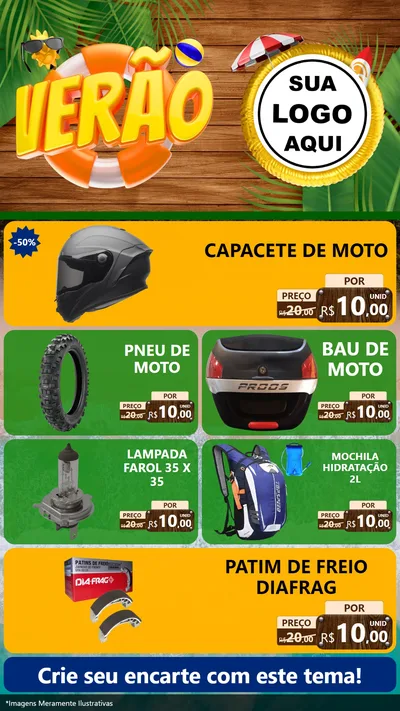 Modelo de TV para TV Vertical com o tema Verão para Moto peças