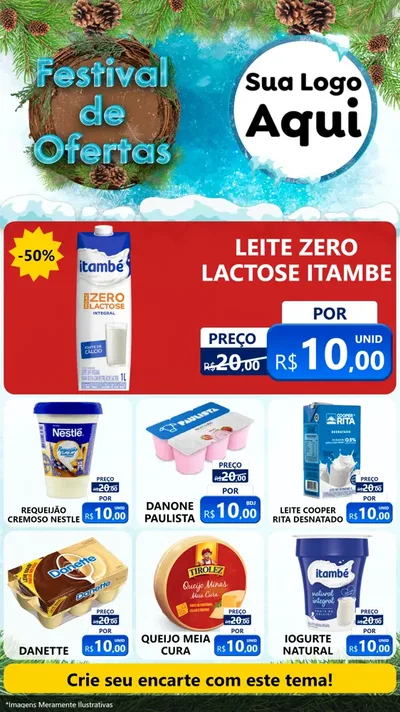 Modelo de Rede Social para Stories com o tema Festival de Ofertas - Inverno para Frios e Laticínios