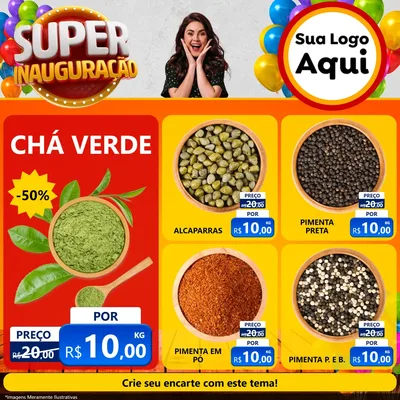 Modelo de Rede Social para Feed Facebook com o tema Super Inauguração para Produtos Naturais