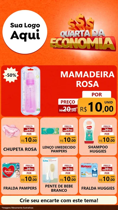 Modelo de Rede Social para Stories com o tema Quarta da Economia para Bebês