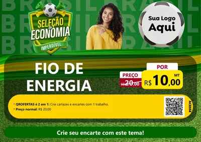 Modelo de Cartaz para Cartaz A4 Horizontal com o tema Seleção de Economia - Copa para Materiais Elétricos