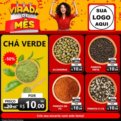 Modelo de Rede Social para Feed Facebook com o tema Virada de Mês para Produtos Naturais