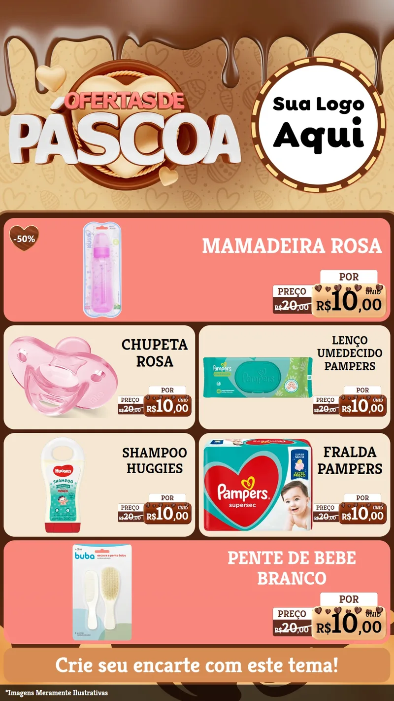 Modelo de TV para TV Vertical com o tema Ofertas de Páscoa para Bebês