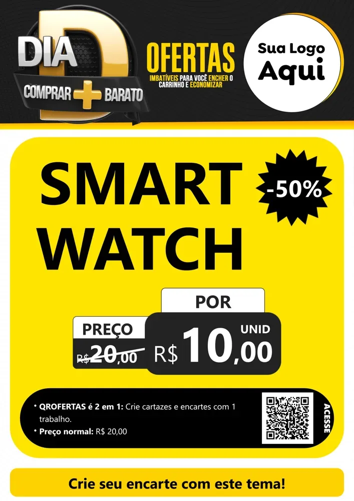 Modelo de Cartaz para Cartaz A4 Vertical com o tema Dia D Mais Economia para Informática