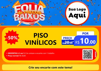 Modelo de Cartaz para Cartaz A4 Horizontal com o tema Folia de Preços Baixos para Material para Construção