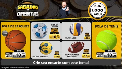 Modelo de TV para TV Horizontal com o tema Sabadão de Ofertas para Artigos Esportivos