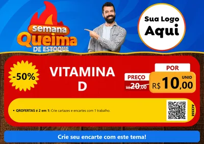 Modelo de Cartaz para Cartaz A4 Horizontal com o tema Semana Queima de Estoque para Farmácia