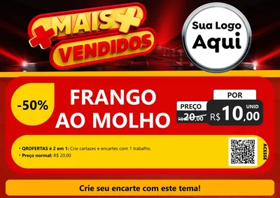 Modelo de Cartaz para Cartaz A4 Horizontal com o tema Mais Vendidos para Restaurante
