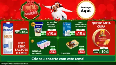 Modelo de TV para TV Horizontal com o tema Natal de Promoções para Frios e Laticínios