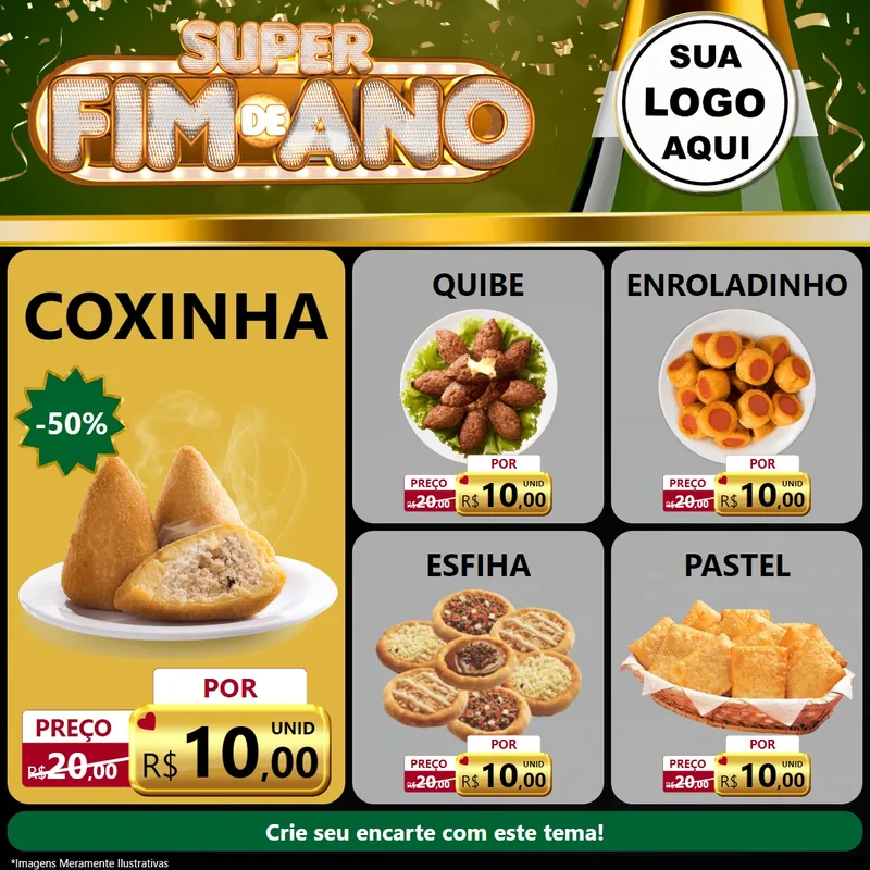 Modelo de Rede Social para Feed Facebook com o tema Super Fim de Ano para Salgadaria