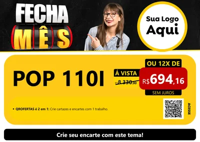 Modelo de Cartaz para Cartaz A4 Horizontal com o tema Fecha Mês para Concessionaria de Motos
