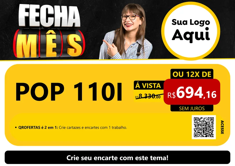 Modelo de Cartaz para Cartaz A4 Horizontal com o tema Fecha Mês para Concessionaria de Motos