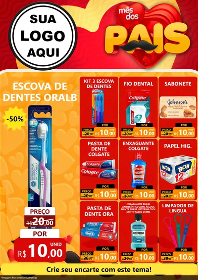 Modelo de Encarte para Encarte A4 Vertical com o tema Mês Dos Pais para Higiene Pessoal