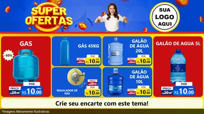 Modelo de TV para TV Horizontal com o tema Super Ofertas para Água e gás