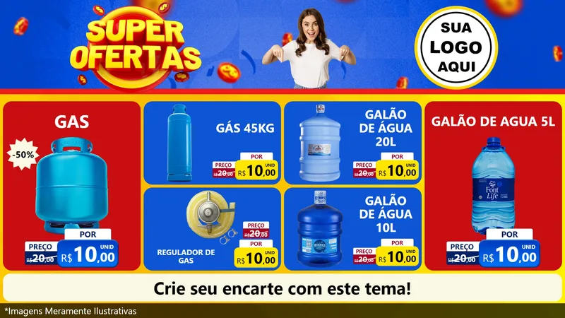 Modelo de TV para TV Horizontal com o tema Super Ofertas para Água e gás