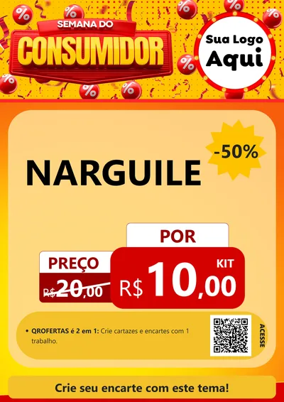 Modelo de Cartaz para Cartaz A4 Vertical com o tema Semana do Consumidor para Tabacaria