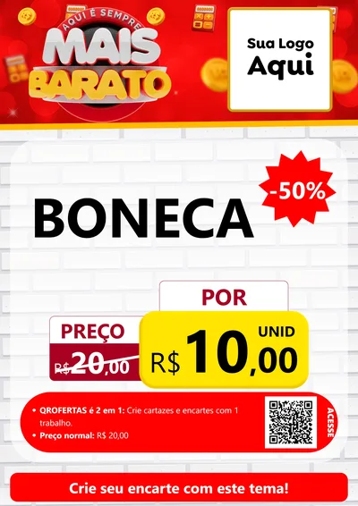 Modelo de Cartaz para Cartaz A4 Vertical com o tema Mais Barato para Brinquedos