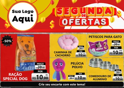 Modelo de Encarte para Encarte A4 Horizontal com o tema Segunda de Ofertas para Pet Shop
