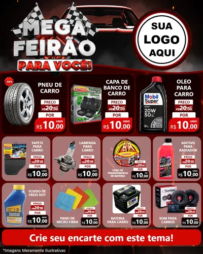 Modelo de Rede Social para Feed Instagram com o tema Mega Feirão Para Você! - Autopeças para Auto peças