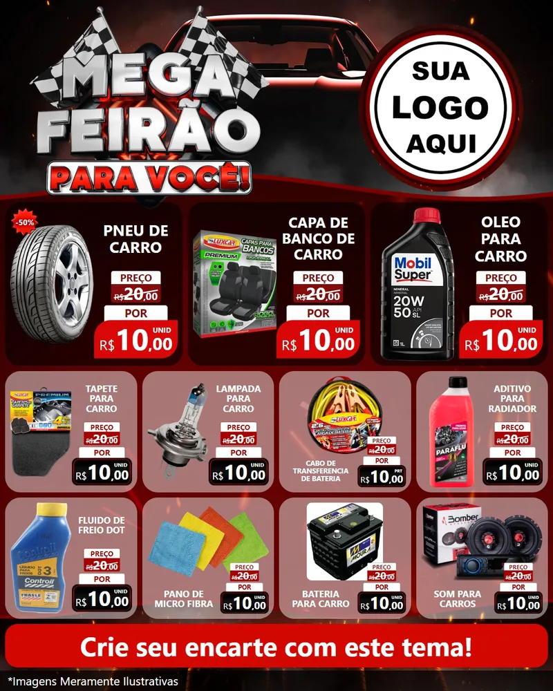 Modelo de Rede Social para Feed Instagram com o tema Mega Feirão Para Você! - Autopeças para Auto peças