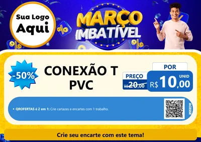 Modelo de Cartaz para Cartaz A4 Horizontal com o tema Março Imbatível para Tubos e conexões