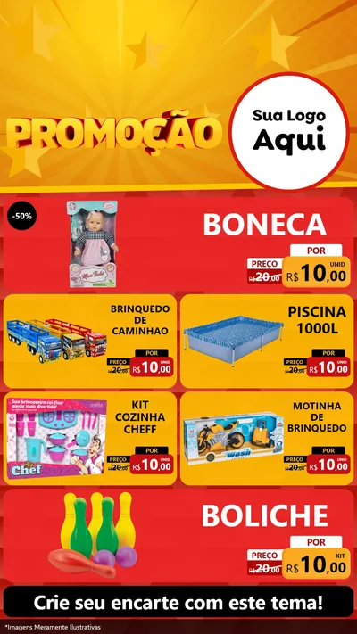 Modelo de TV para TV Vertical com o tema Promoção para Brinquedos