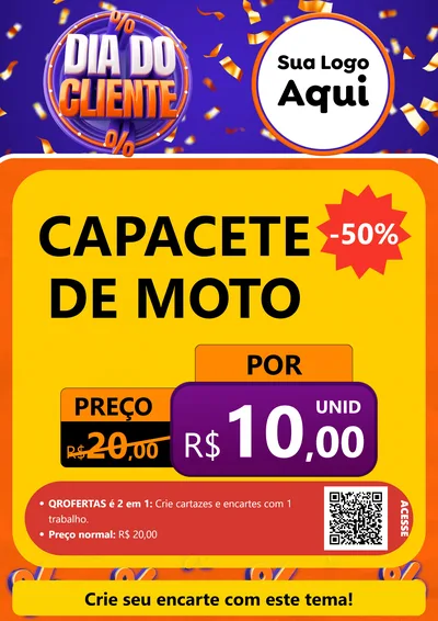 Modelo de Cartaz para Cartaz A4 Vertical com o tema Dia do Cliente para Moto peças