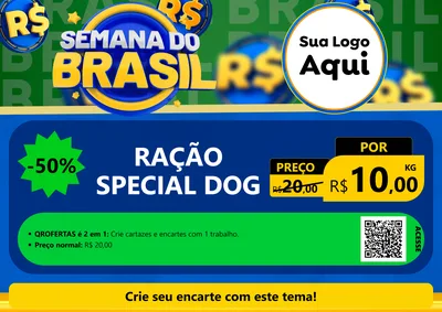 Modelo de Cartaz para Cartaz A4 Horizontal com o tema Semana Do Brasil para Pet Shop