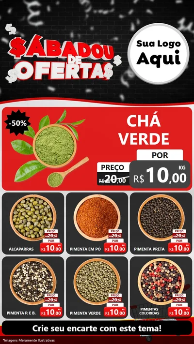 Modelo de Rede Social para Stories com o tema Sabadou de Ofertas para Produtos Naturais