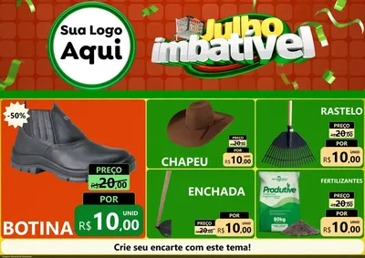 Modelo de Encarte para Encarte A4 Horizontal com o tema Julho Imbatível para Agropecuária