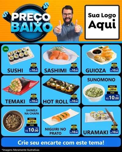 Modelo de Rede Social para Feed Instagram com o tema Preço Baixo para Comida japonesa