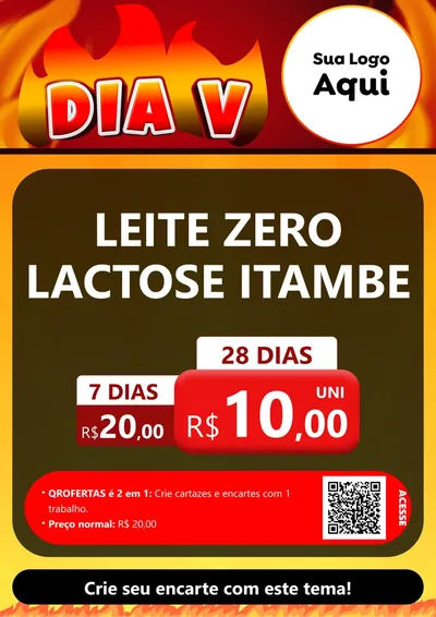 Modelo de Cartaz para Cartaz A4 Vertical com o tema Dia V para Frios e Laticínios